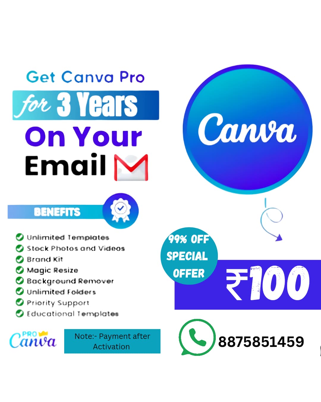 Canva pro for 100!! Hurry up🔥🔥
